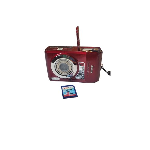Nikon COOLPIX Red Digital Camera w/ Case – 10MP - Picture 6 of 16